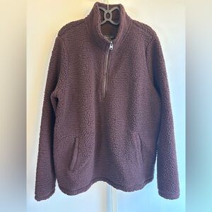 Vintage Abercrombie & Fitch Burgundy Half Zip Sherpa Pullover XL